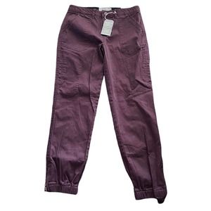 Wit & Wisdom Ab Solution Maroon Jogger Ankle Zip Pants New Size 4